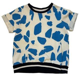 Rockets of Awesome Short Sleeve Sweatshirt - Blue Brushstroke Print - 10Y